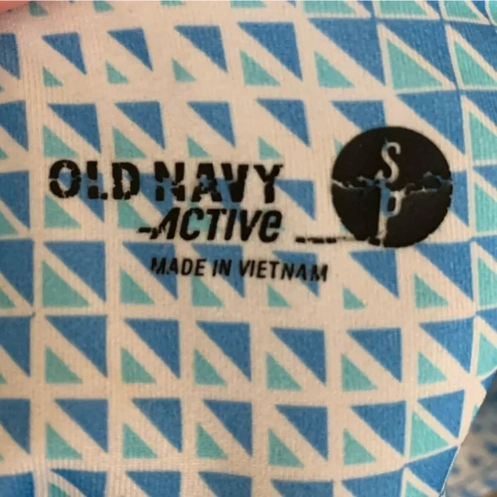 Old Navy Womens Capri Leggings Activewear Blue Geometric Printed Athletics Gym S - Picture 4 of 5